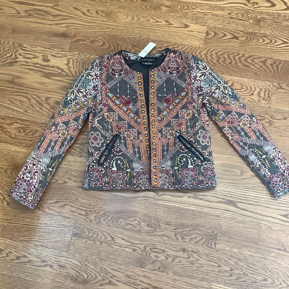 Hemant and Nandita Quilted Studded Jacket XS NWT